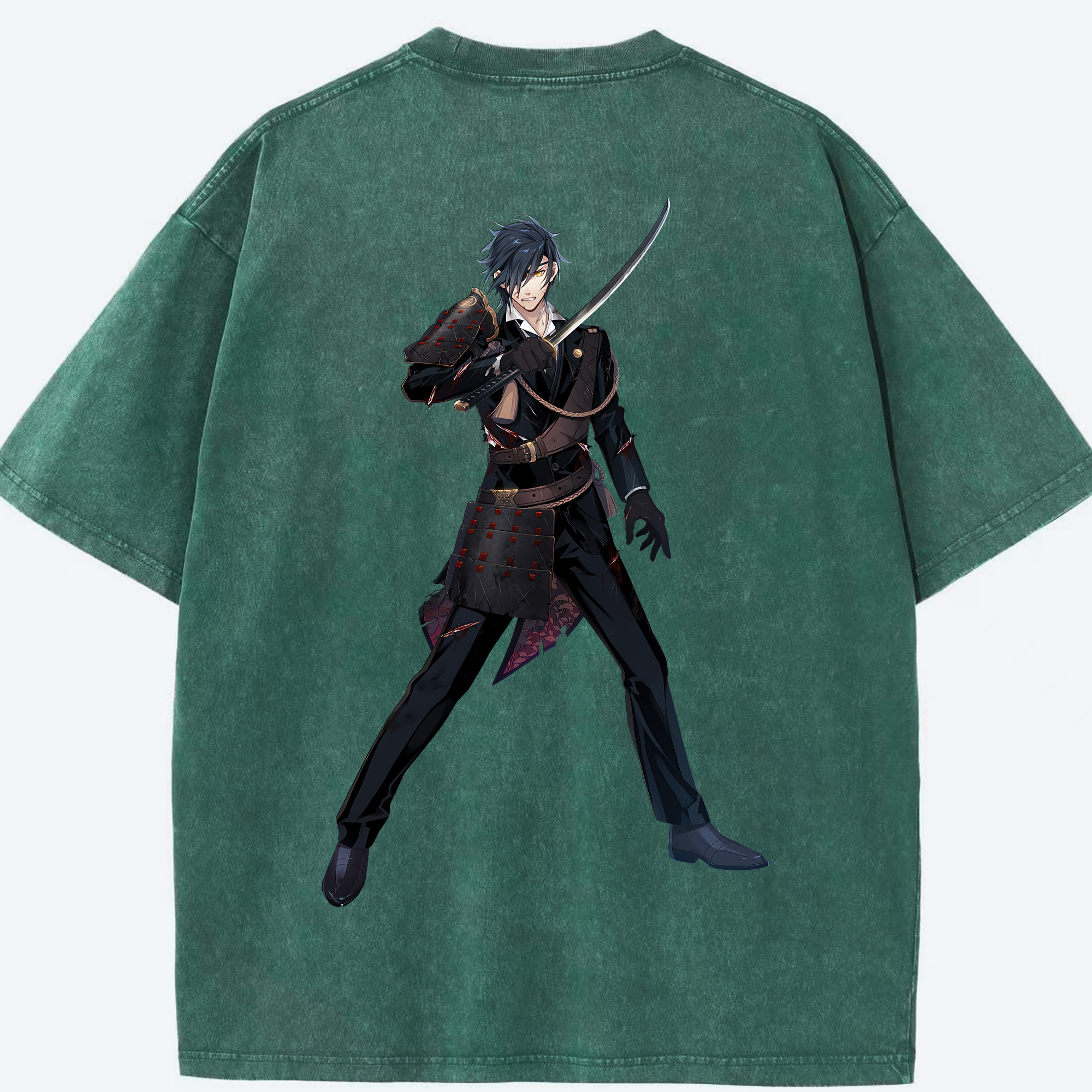 （画像用） 刀剣乱舞 Touken Ranbu 綿100% ヴィンテージ風 半袖Tシャツ（背面プリント）